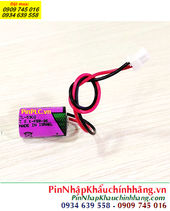 Tadiran TL-5902 (Zắc 2.54), Pin nuôi nguồn PLC Tadiran TL-5902 lithium 3.6v 1/2AA 1200mAh chính hãng